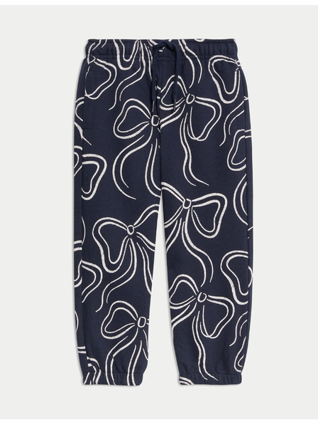 Marks & Spencer Jogginghose mit reichlich Baumwolle und Schleife (2-8 Jahre) Marks & Spencer marineblau