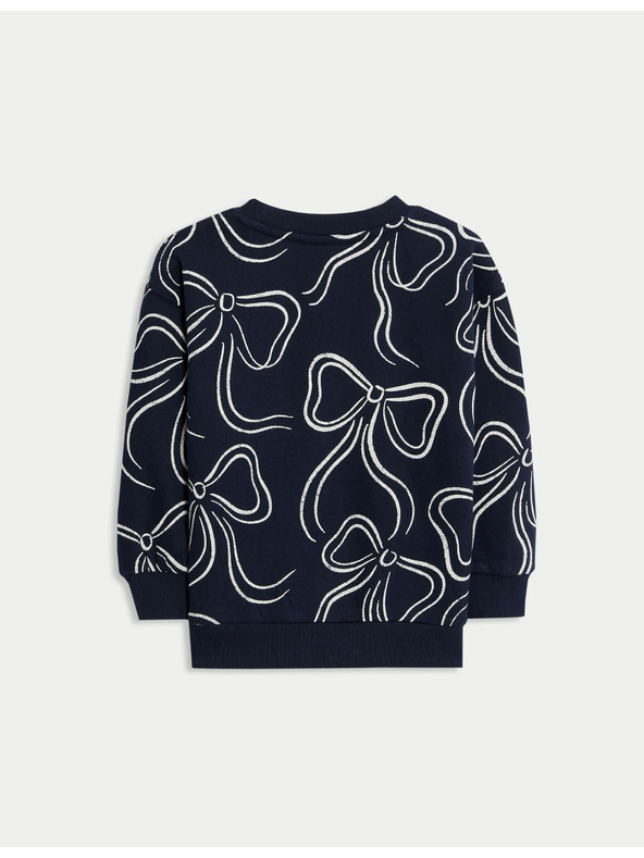 Marks & Spencer Hoodie mit hohem Baumwollanteil und Kunstpelz mit Schmetterlingsdruck (2–8 Jahre) Marks & Spencer marineblau