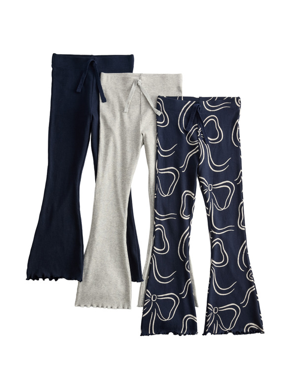 Marks & Spencer Leggings mit hohem Baumwollanteil und weitem Bein (2–8 Jahre), 3er-Pack Marks & Spencer marineblau