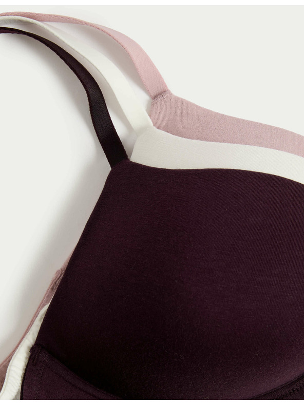 Marks & Spencer Glatter BH ohne Bügel, Gr. A–E, 3er-Pack Marks & Spencer braun