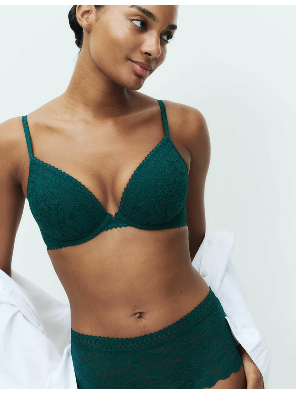 Marks & Spencer Spitzen Push-up Büstenhalter mit Bügeln und Flexifit™-Technologie, Gr. A-E Marks & Spencer grün