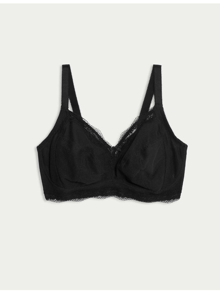 Marks & Spencer Jasmine Bralette ohne Bügel mit Spitzenkante, Gr. F+ Marks & Spencer schwarz