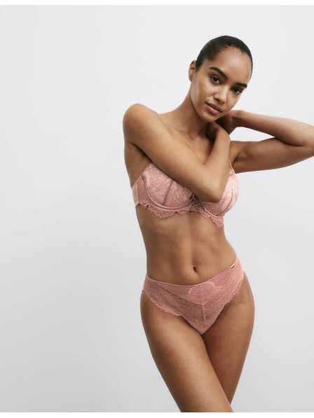 Marks & Spencer Spitzen-Strumpfhosen mit hoher Taille und Vergissmeinnicht-Motiv Marks & Spencer braun