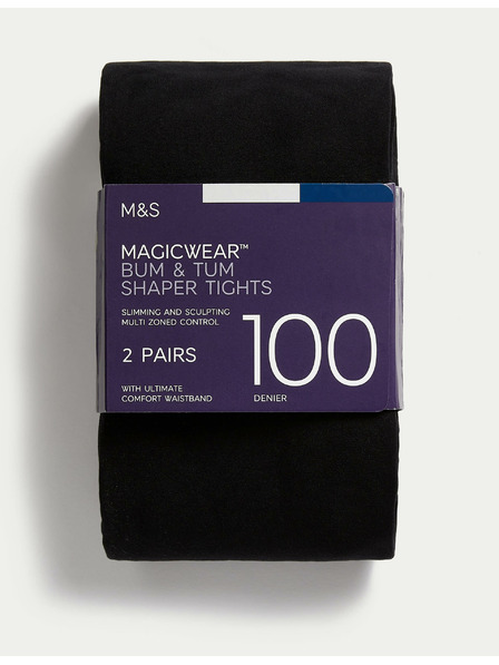 Marks & Spencer Blickdichte Magicwear™ Strumpfhosen, 100 DEN, 2er-Set Marks & Spencer schwarz