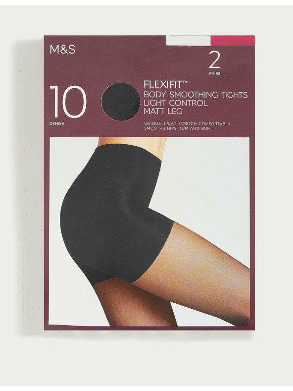 Marks & Spencer Transparente Flexifit™ Strümpfe, leicht verstärkend, 10 DEN, 2 Stück Marks & Spencer schwarz