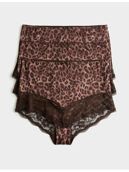 Marks & Spencer Höschen mit Spitzenrand und Leopardenmuster, 3 Stück Marks & Spencer braun