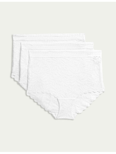 Marks & Spencer Spitzenhöschen mit Flexifit™-Technologie, 3 Stück Marks & Spencer weiß