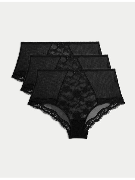 Marks & Spencer Spitzen-Shorts mit hoher Taille Jasmine, 3 Stück Marks & Spencer schwarz
