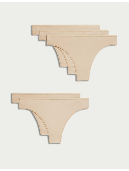 Marks & Spencer Brasilianische Slips aus Modal, nahtlos, 5 Stück Marks & Spencer beige