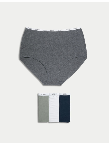Marks & Spencer Taillenslips mit hohem Baumwollanteil, 4 Stück Marks & Spencer grau