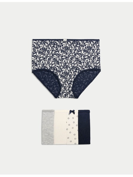 Marks & Spencer Taillenslips mit Print aus Lycra™-Baumwolle, 5 Stück Marks & Spencer grau