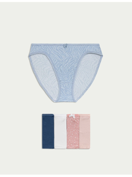 Marks & Spencer Hochgeschnittene Slips aus Baumwolle und Lycra™-Material, 5 Stück Marks & Spencer blau