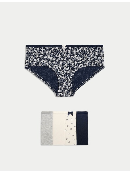 Marks & Spencer Boxershorts mit niedrigem Bund mit Print, aus Lycra™-Baumwolle, 5 Stück Marks & Spencer grau