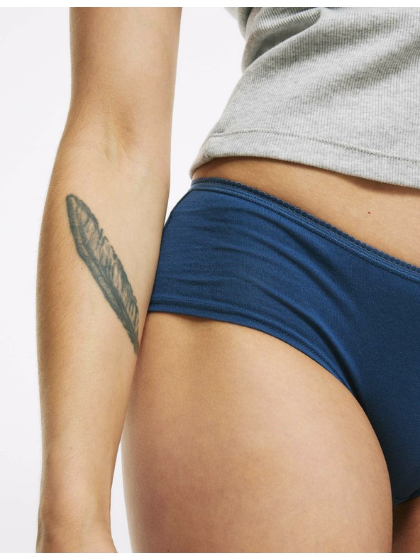 Marks & Spencer Boxershorts mit niedrigem Bund mit Print, aus Lycra™-Baumwolle, 5 Stück Marks & Spencer blau