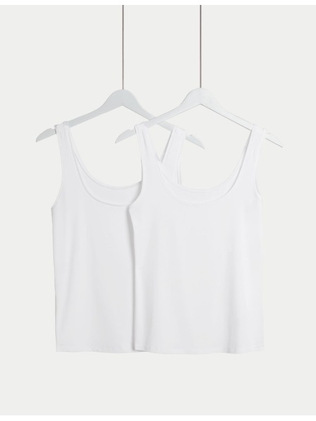 Marks & Spencer 2er-Pack Flexifit™ Tops mit hohem Modalanteil Marks & Spencer weiß