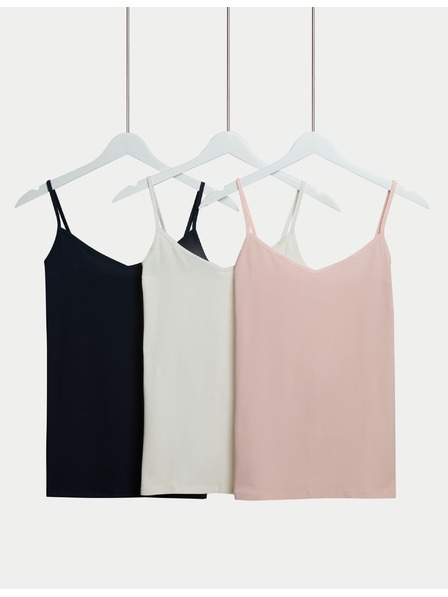 Marks & Spencer 3er-Pack Träger-Top mit hohem Baumwollanteil Marks & Spencer marineblau