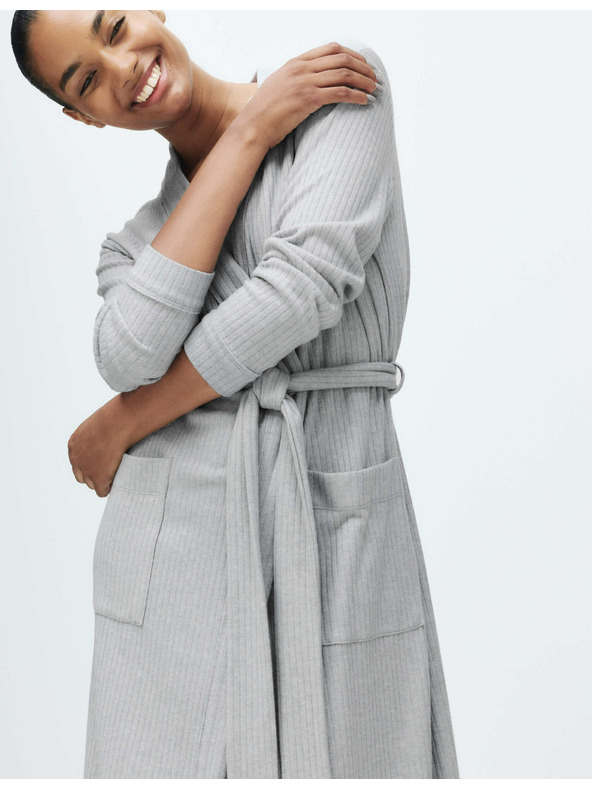 Marks & Spencer Breiter gerippter Bademantel von Marks & Spencer in Grau