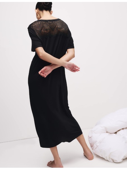 Marks & Spencer Nachthemd mit Spitzeneinsatz von Marks & Spencer in Schwarz