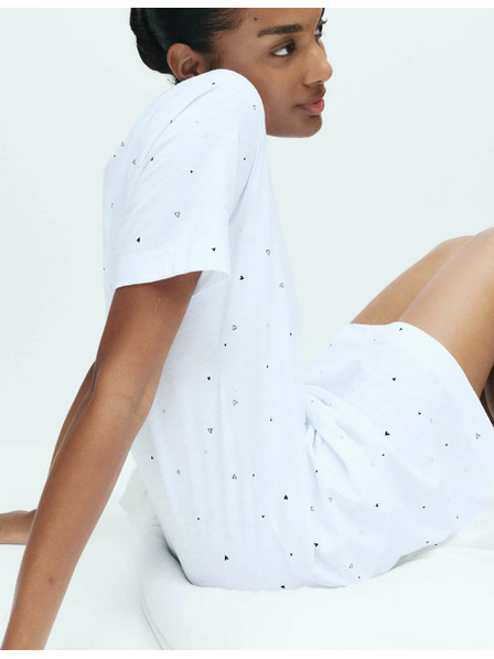 Marks & Spencer Nachthemd aus reiner Baumwolle mit Muster von Marks & Spencer in Weiß