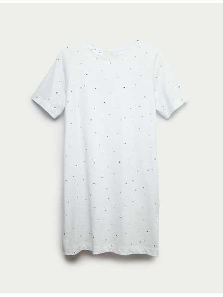 Marks & Spencer Nachthemd aus reiner Baumwolle mit Muster von Marks & Spencer in Weiß