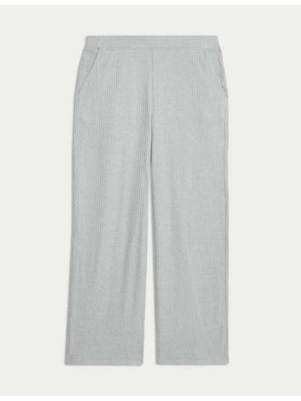 Marks & Spencer Gerippte Pyjama-Unterteile mit weitem Beinschnitt Marks & Spencer grau