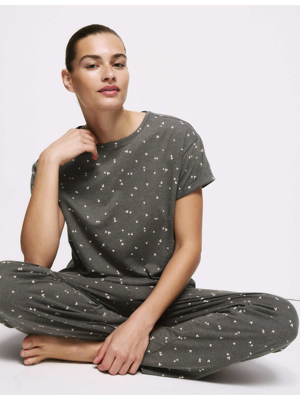 Marks & Spencer Pajama set with print and high cotton content Marks & Spencer grey