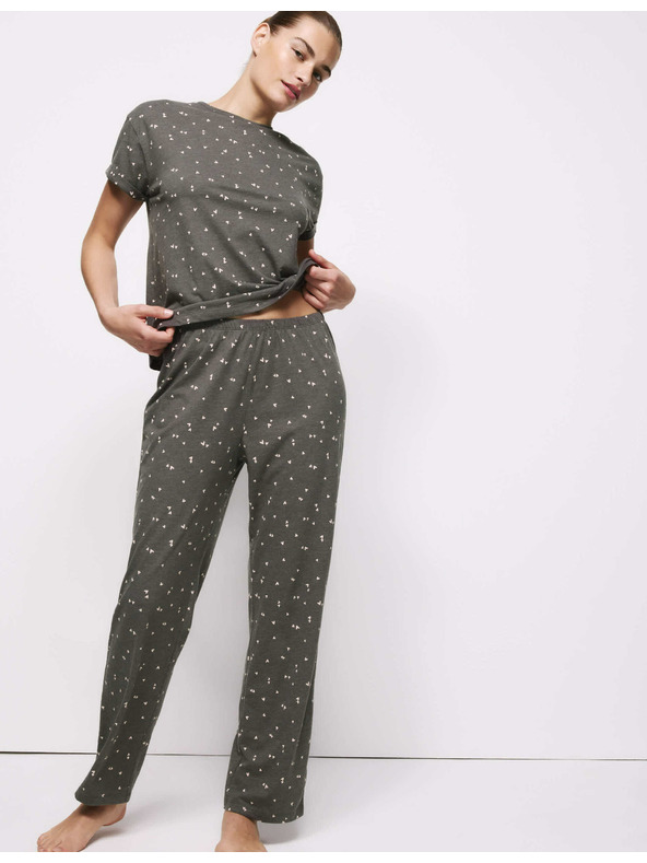 Marks & Spencer Pajama set with print and high cotton content Marks & Spencer grey