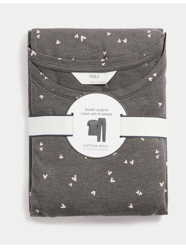 Marks & Spencer Pajama set with print and high cotton content Marks & Spencer grey
