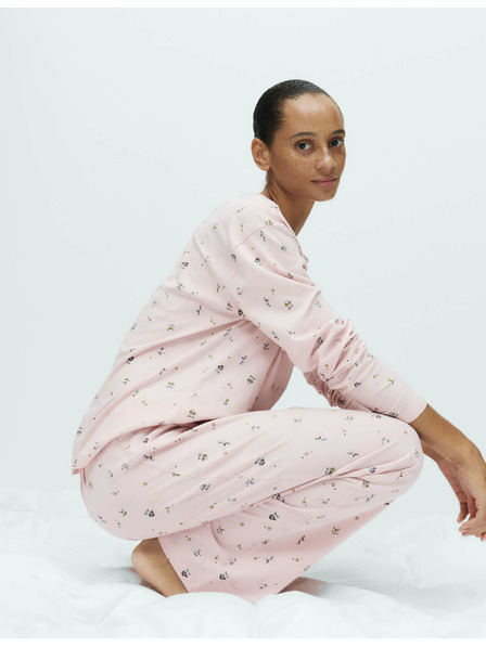 Marks & Spencer Pyjama-Set aus reiner Baumwolle mit Print Marks & Spencer rosa