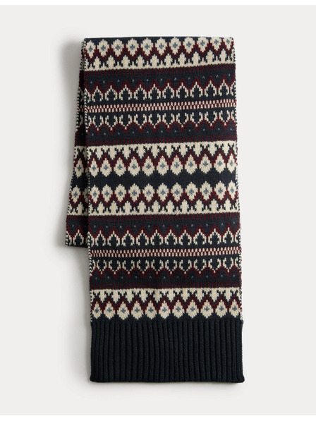 Marks & Spencer Fair Isle Schal Marks & Spencer Marineblau