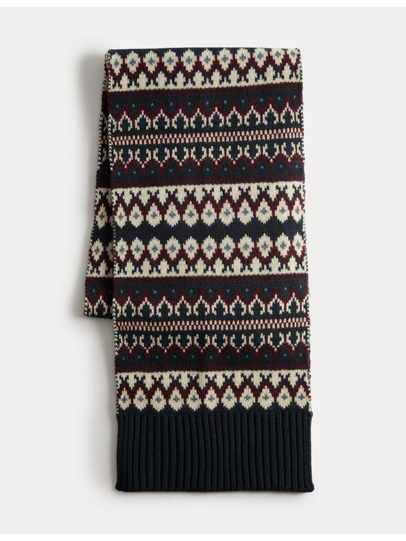 Marks & Spencer Fair Isle Schal Marks & Spencer Marineblau