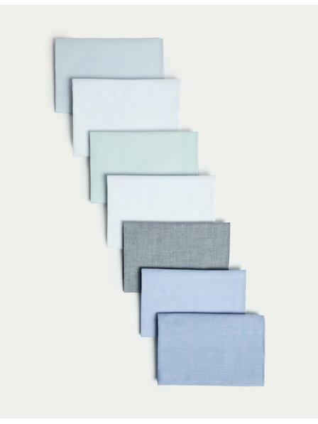 Marks & Spencer Antibakterielle Taschentücher aus reiner Baumwolle, 7 Stück Marks & Spencer blau