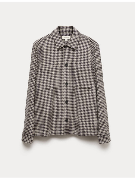 Marks & Spencer Flanellhemd aus reiner Baumwolle mit Pepita-Muster von Marks & Spencer in Grau