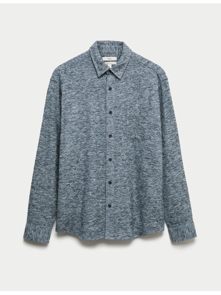 Marks & Spencer Reines Baumwoll-Flanellhemd von Marks & Spencer in Blau