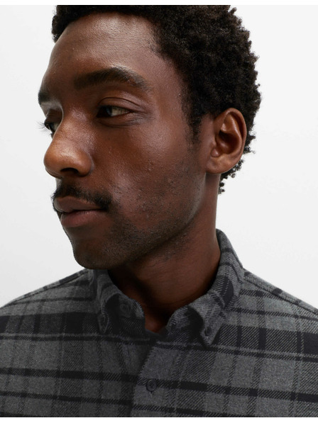 Marks & Spencer Reines Baumwoll-Flanellhemd von Marks & Spencer in Grau