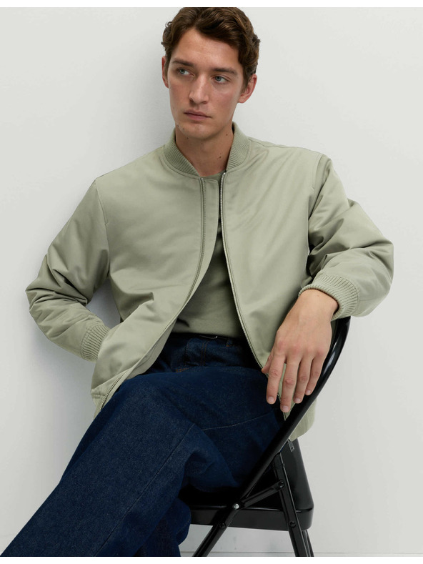 Marks & Spencer Satin-Bomberjacke von Marks & Spencer in Grün