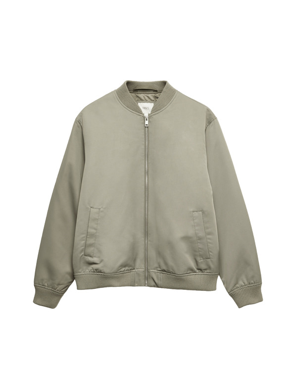 Marks & Spencer Satin-Bomberjacke von Marks & Spencer in Grün