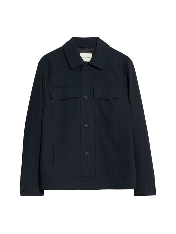 Marks & Spencer Funktionale Twill-Jacke mit Textur von Marks & Spencer in Marineblau