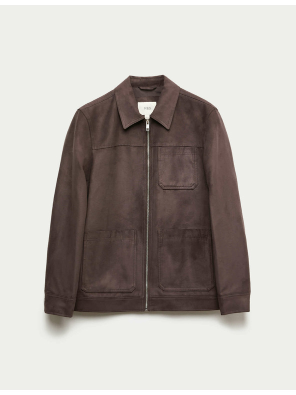 Marks & Spencer Arbeitsjacke aus Velourslederimitat von Marks & Spencer, braun