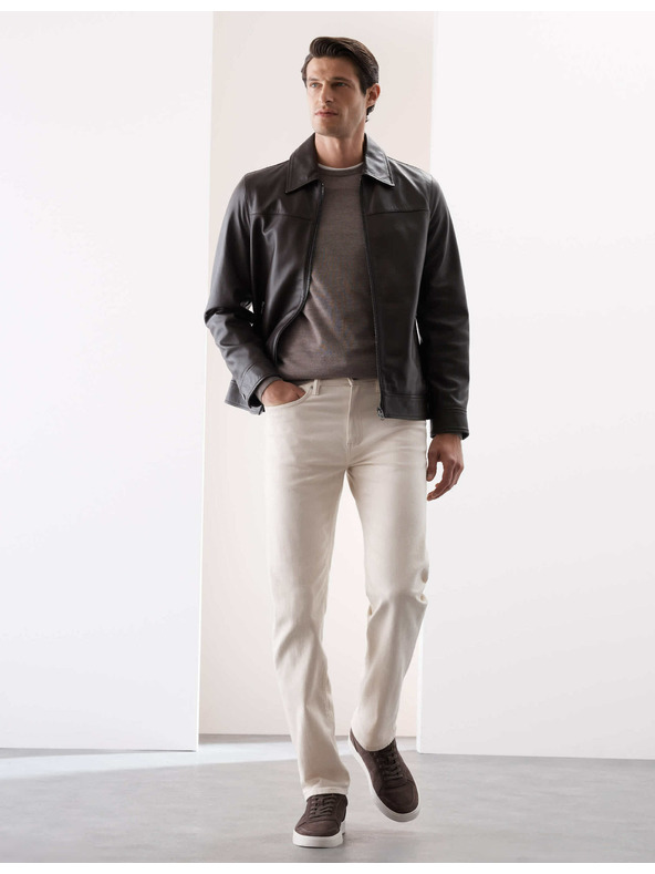 Marks & Spencer Harrington Lederjacke von Marks & Spencer, braun