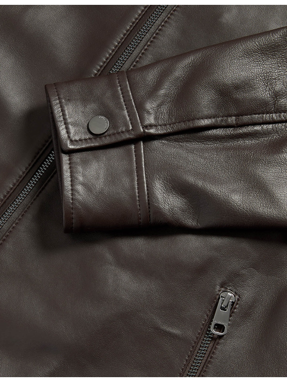 Marks & Spencer Harrington Lederjacke von Marks & Spencer, braun