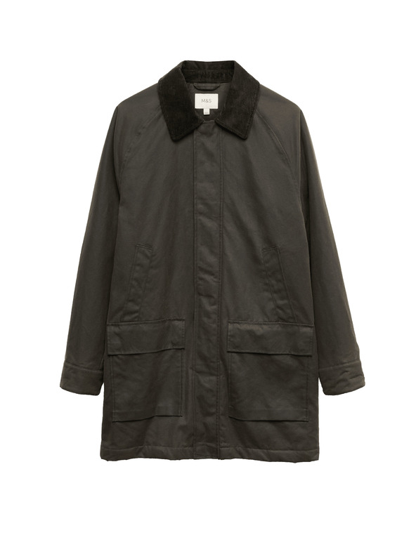 Marks & Spencer Wachsjacke aus reiner Cord-Baumwolle von Marks & Spencer, grün