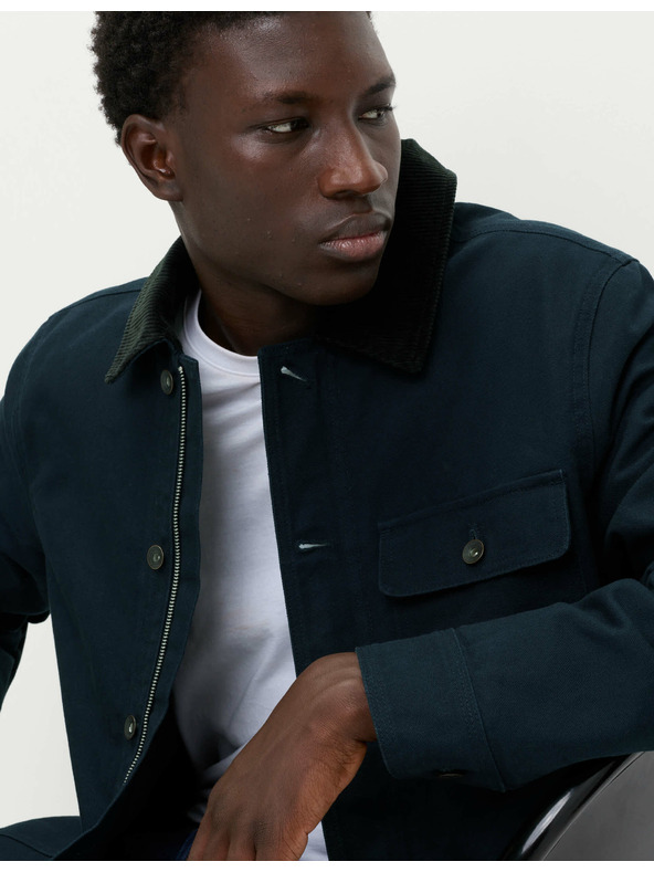 Marks & Spencer Jacke aus reiner Baumwolle mit 3 Taschen von Marks & Spencer, marineblau