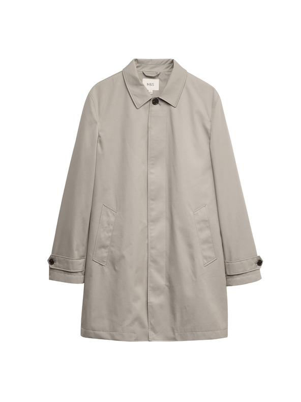 Marks & Spencer Langer Regenmantel aus Baumwollmischung von Marks & Spencer, grau