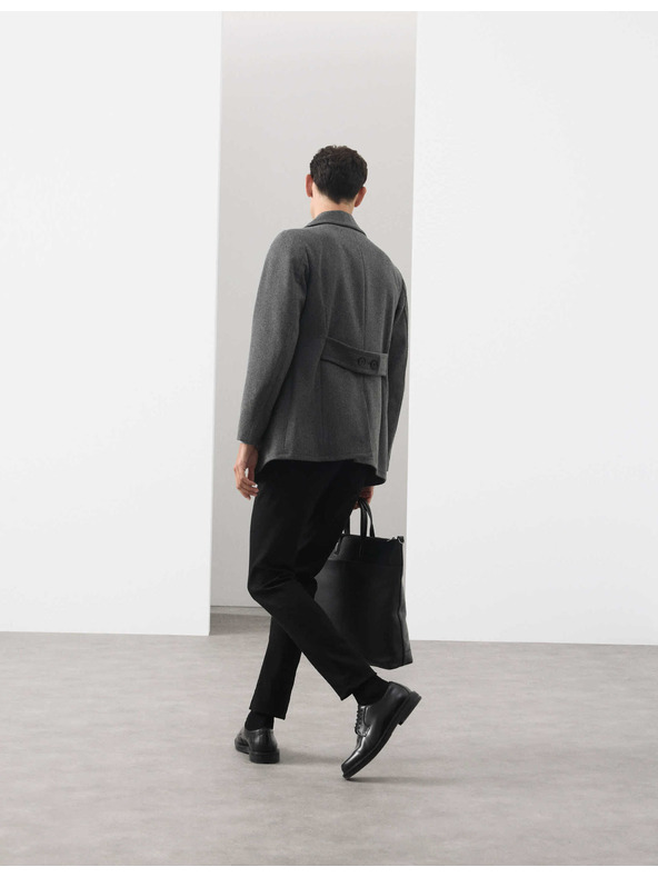 Marks & Spencer Zweireihiger Mantel mit hohem Wollanteil Marks & Spencer grau