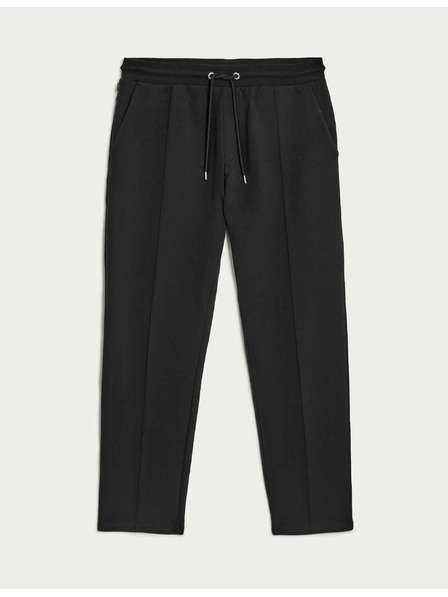 Marks & Spencer Gerade Pintuck-Jogginghose mit hohem Baumwollanteil Marks & Spencer schwarz