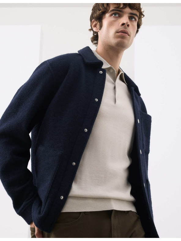 Marks & Spencer Fleece-Jacke aus Wollmischung mit 3 Taschen Marks & Spencer navy