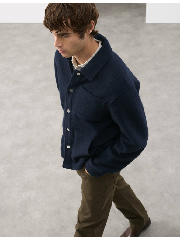 Marks & Spencer Fleece-Jacke aus Wollmischung mit 3 Taschen Marks & Spencer navy