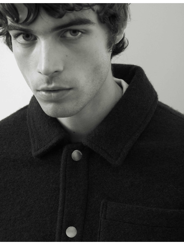 Marks & Spencer Fleece-Jacke aus Wollmischung mit 3 Taschen Marks & Spencer navy