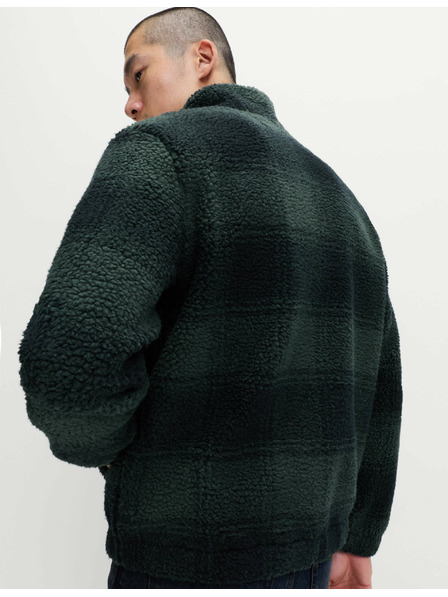 Marks & Spencer Fleece-Jacquard-Jacke mit Reißverschluss und Karomuster Marks & Spencer navy